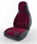 Чехлы на сиденье CHEVROLET Lanos Sens Форсаж Флок красный / LORD AUTO