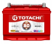 АКБ  80Ah 700A 257х172х220 / TOTACHI / ASIA полярность ОБРАТНАЯ 90D26FL