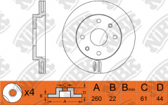 Диск   тормозной VESTA LARGUS X-RAY / NIBK / RN1187