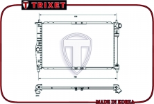 Радиатор двигателя CHEVROLET Lanos 2005-2009 МКПП кондиционер / TRIXET / T3094P