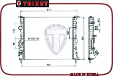 Радиатор двигателя RENAULT Logan 2004- МКПП / TRIXET / T3099P