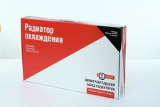 Радиатор двигателя Lada Kalina 2004-2013 МКПП с кронштейном воздуховода / ДЗА / 11190-1301012-00